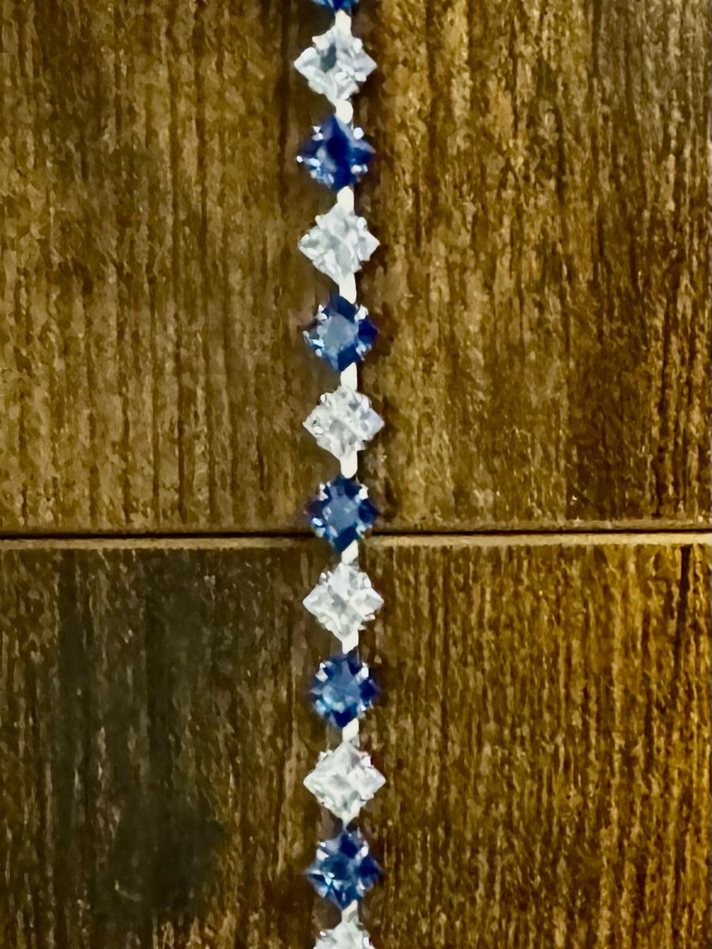 Sapphire Blue and Clear Crystal Tennis Bracelet - Women Jewelry